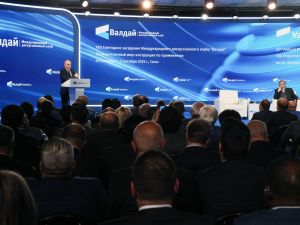 Putin warns west: ‘compete militarily if you dare’