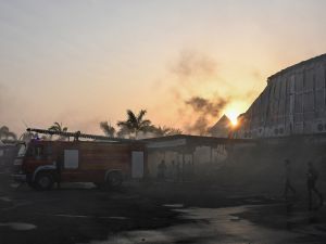 Large grass fire engulfs abandoned Rajkot airport in western India