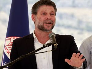 Israeli far-right Finance Minister Bezalel Smotrich speaks during a a press conference near the settlement of Maale Adumim, in a land corridor known as E1, outside Jerusalem in the occupied West Bank, on August 14, 2025. AFP Israeli finance minister’s insult to Saudi Arabia sparks outrage