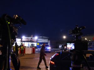 Israeli security forces are seen outside Ofer military prison located between Ramallah and Baytunia in the occupied West Bank city amid preparations for the release of Palestinian prisoners in exchange for Israeli hostages held by Hamas in Gaza on November 25, 2023. - Hamas is expected to release another 14 Israeli hostages in exchange for 42 Palestinian prisoners on Saturday, the second day of a four-day truce in their seven-week war. (Photo by Kenzo TRIBOUILLARD / AFP) Hamas: Israel tampering with prisoner lists and undermining Gaza truce