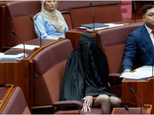 Pauline Hanson wears burqa in senate