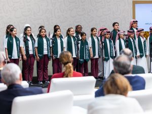 طلاب مؤسسة قطر يبرزون مكانة اللغة العربية في احتفالية دولية ضمن مؤتمر الأمم المتحدة لمكافحة الفساد