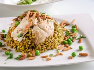 وصفة فريكة بالدجاج والبازيلاء