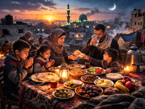 أول سحور في غزة… موائد متواضعة وروح لا تنكسر