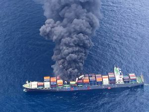 tanker on fire