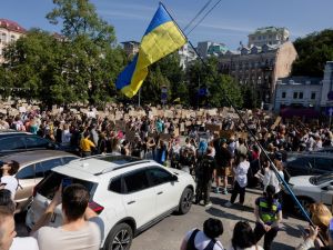 Protests in Kyiv over Defense Minister dismissal