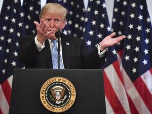 US President Donald Trump speaks during a press conference on September 26, 2018, on the sidelines of the United Nations General Assembly (UNGA) in New York. Nicholas Kamm / AFP