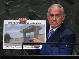 Israeli Prime Minister Benjamin Netanyahu addresses the General Assembly at the United Nations in New York September 27, 2018. (TIMOTHY A. CLARY / AFP)