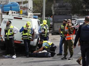 Palestinian shot at an industrial zone for a West Bank settlement killing two Israelis and wounded another. (Jack GUEZ / AFP)