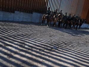Mounted US Border Patrol at the US-Mexico border (AFP)
