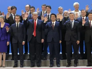 Participants of the G20 Leaders' Summit in Buenos Aires, pose for a family photo on November 30, 2018. Global leaders gather in the Argentine capital for a two-day G20 summit likely to be dominated by simmering international tensions over trade.
JUAN MABROMATA / AFP
