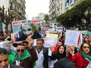 Bouteflika today confirmed he will stay in power beyond his term expiring next month, despite tens of thousands of people demonstrating against his rule. (STRINGER / AFP)
