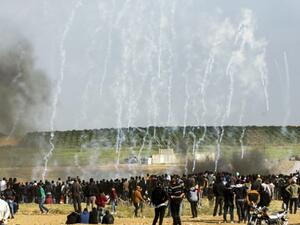 Palestinian protestors (AFP) Palestinian protestors (AFP)