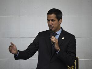 Venezuelan opposition leader and self-proclaimed interim president Juan Guaido delivers a speech during a session of the National Assembly in Caracas on April 2, 2019. (Federico PARRA / AFP)