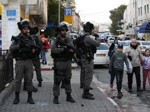 Israeli security forces stand guard in Jerusalem's Old City on Jan. 6, 2018, as protests continue in the region amid anger over U.S. President Donald Trump's recognition of Jerusalem as its capital (AFP)