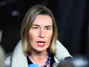 EU foreign policy chief Federica Mogherini arrives to attend a foreign affair council at the European Council in Brussels, Jan. 22, 2018 (EMMANUEL DUNAND / AFP)