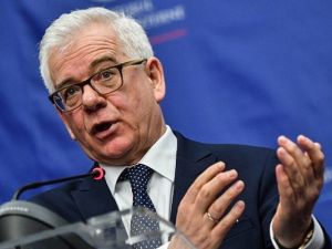 Polish Foreign Minister Jacek Czaputowicz speaks during a joint press conference with his Romanian counterpart on February 1, 2018. (AFP/ File Photo)