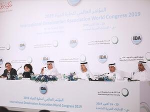 The congress is the largest of its kind on water desalination. (Photo: During the press conference at the Burj Al Arab hotel in Dubai).