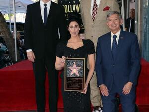 Jimmy Kimmel, Sarah Silverman, John C. Reilly and Hollywood Chamber of Commerce, President/CEO Leron Gubler attend her being honored with a Star on the Hollywood Walk of Fame. (AFP/File) Jimmy Kimmel, Sarah Silverman, John C. Reilly and Hollywood Chamber of Commerce, President/CEO Leron Gubler attend her being honored with a Star on the Hollywood Walk of Fame. (AFP/File)
