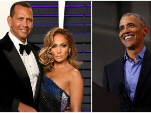 جينيفر لوبيز وأليكس رودريغز وباراك أوباما