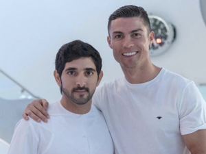 Sheikh Hamdan and Ronaldo both posted images of their meet-up in Dubai. (Instagram)