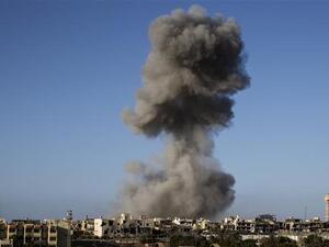 An airstrike on Sirte in Libya, Sept. 28, 2016 (AFP/File)
