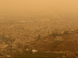 The unseasonal storm has caused two deaths so far in Lebanon, as hundreds more from across the Levant are sent to the hospital over breathing problems. (AFP/File)