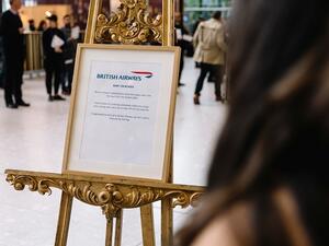 In honour of the arrival of the baby boy, the airline put a replica of the royal easel in its arrivals hall at Heathrow Terminal 5 to share the happy news with customers who had just landed from their flights.