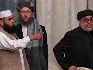 Taliban representatives attend international talks on Afghanistan in Moscow, Russia, on November 9, 2018. (AFP)
