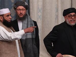 Taliban representatives attend international talks on Afghanistan in Moscow, Russia, on November 9, 2018. (AFP)
