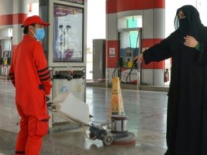 Woman in managerial role at service station where she works (AFP/File Photo)	
