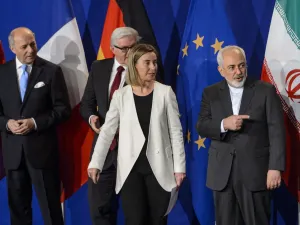 The EU's foreign policy chief Federica Mogherini and Iranian Foreign Minister Javad Zarif (AFP/File Photo)