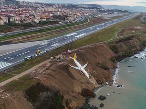 Panic spread through the Boeing 737-800 as it stopped at the edge of the Black Sea (AFP/File)