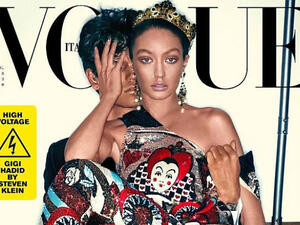 New cover: Gigi Hadid confused fans when she posted the new May 2018 issue of Vogue Italia, on which her appearance is dramatically different to usual (Source: Vogue Italia)