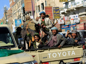 Houthi fighters in Sanaa (AFP)