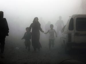 “I couldn’t even find her a piece of bread yesterday,” the mother lamented. “I had to give her water with a little bit of sugar” (AFP/File)