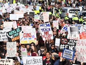 People in the March For Our Lives rally against gun violence. (AFP/ File Photo)