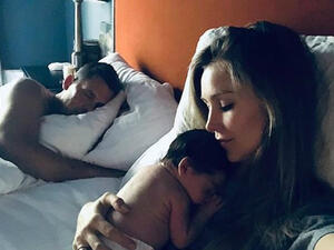Safe family: Kathryn Brolin reveals on Instagram that she, her husband Josh Brolin and one-week baby Westlyn had to evacuate due to the raging wildfires (Source: Kathryn Brolin - Instagram) Safe family: Kathryn Brolin reveals on Instagram that she, her husband Josh Brolin and one-week baby Westlyn had to evacuate due to the raging wildfires (Source: Kathryn Brolin - Instagram)