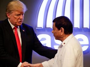 After his performance, Duterte said he sang the song for Trump (AFP)