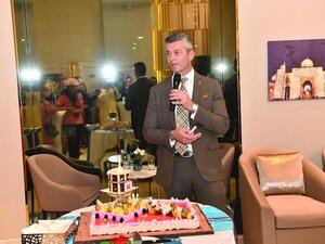 Nemo Acimovic welcoming guests at the opening of the Millennium Plaza Dubai lobby.
