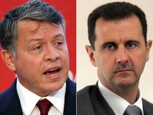 Jordan's King Abdullah (L) and Syrian President Bashar al-Assad. AFP/File Photo)