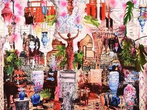 Rosson Crow’s "Scheherazade’s Domain," 2019. Acrylic, spray-paint, photo transfer, oil and enamel on canvas, 183 cm x 272 cm. (Photo courtesy of Artual Gallery)