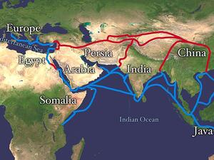 The traditional Silk Route extended 4000km across an extensive transcontinental network. (Wikimedia Commons)