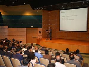 Nasser Sarris, General Manager of UAE Banks Federation, speaking at the event. 
