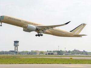 The first Ultra Long Range A350 XWB performs its maiden flight.
