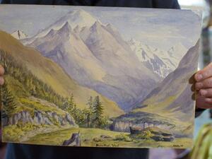 Three watercolour landscapes allegedly painted by young Adolf Hitler (Twitter)
