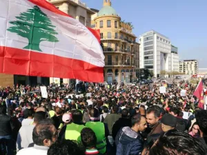 People protested in Beirut over the state of Lebanon’s economy and politics (Twitter)