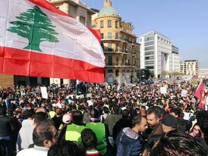 People protested in Beirut over the state of Lebanon’s economy and politics (Twitter)