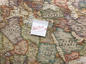 Alteration to the map that hangs in Rashida Tlaib’s new congressional office (Twitter)