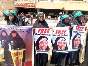 Protest in show of solidarity to the detained Journalist, Marzieh Hashemi (Twitter)